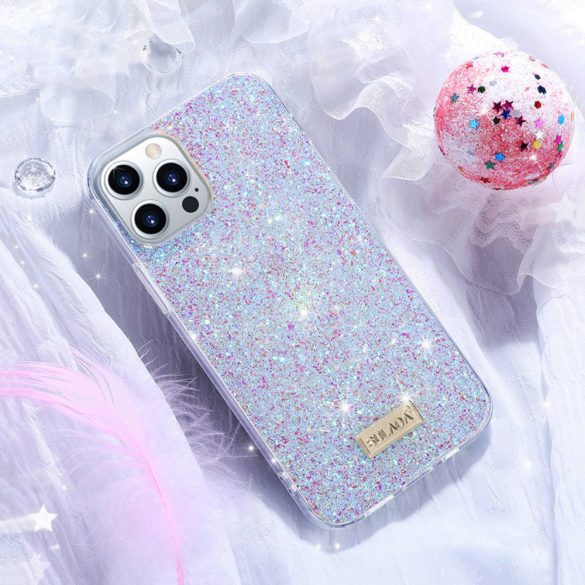 Sulada iPhone 12 Mini Luminous Glitter hátlap, tok, rózsaszín