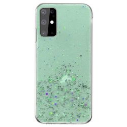 Sequins Glue Glitter Case iPhone 12 Mini hátlap, tok, zöld