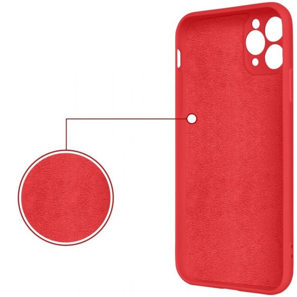 Silicone Ring Magnetic iPhone 12/12 Pro hátlap, tok, piros