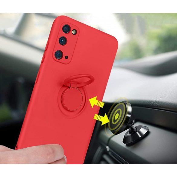 Silicone Ring Magnetic Xiaomi Redmi Note 10/10S hátlap, tok, piros
