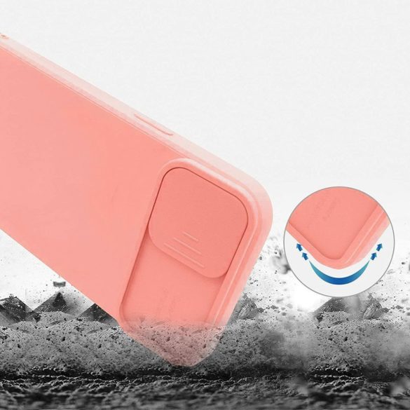 Silicone Lens iPhone 11 Pro Max hátlap, tok, rózsaszín