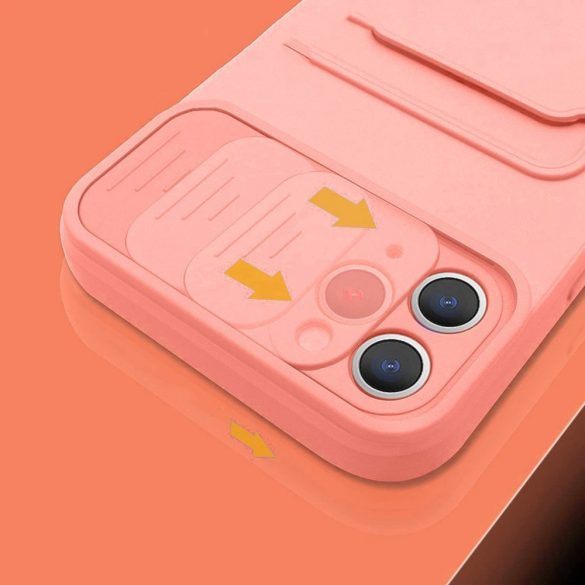 Silicone Lens iPhone 12 Pro hátlap, tok, rózsaszín