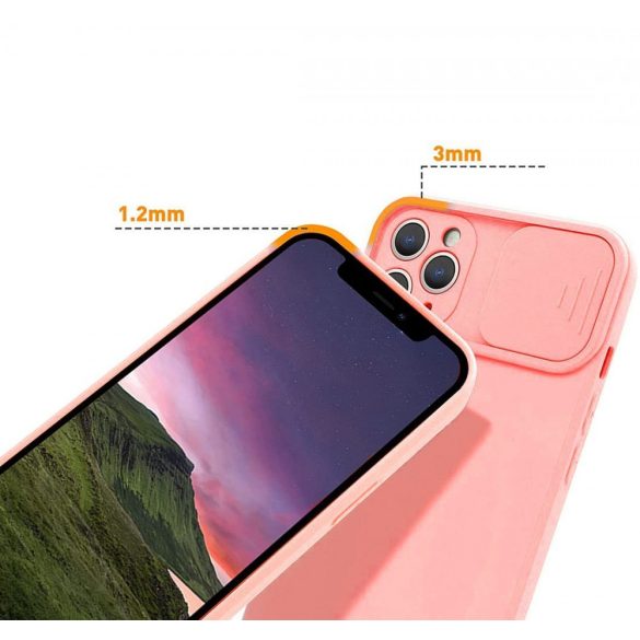 Silicone Lens Samsung Galaxy A12 hátlap, tok, rózsaszín