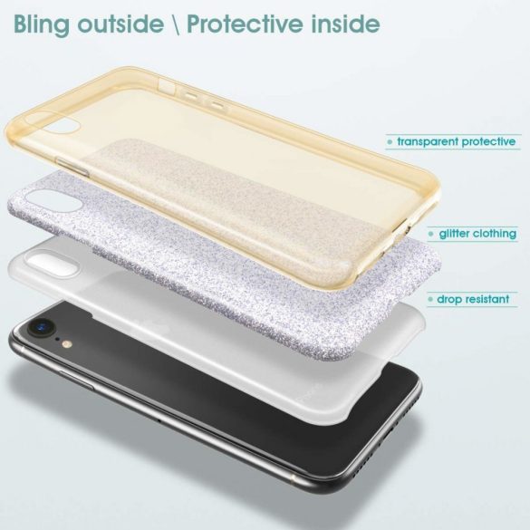 Glitter Case Samsung Galaxy S20 Ultra hátlap, tok, arany