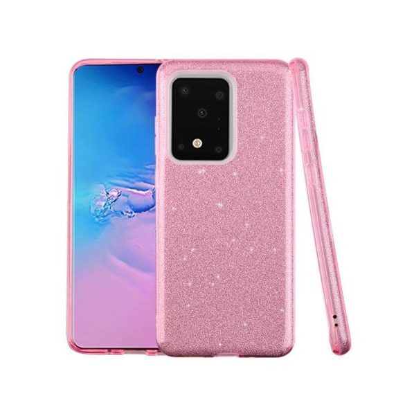 Glitter Case Samsung Galaxy S20 Ultra hátlap, tok, rózsaszín