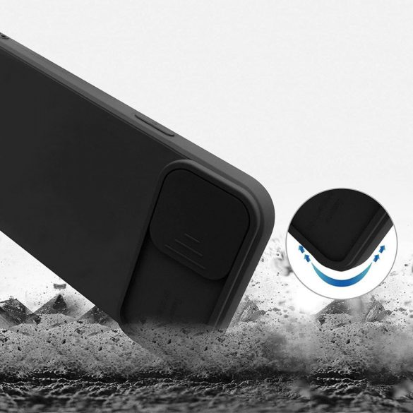 Silicone Lens Samsung Galaxy A72 4G/5G hátlap, tok, fekete