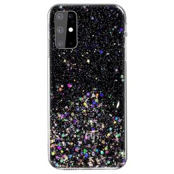   Sequins Glue Glitter Case Samsung Galaxy S20 Ultra hátlap, tok, fekete