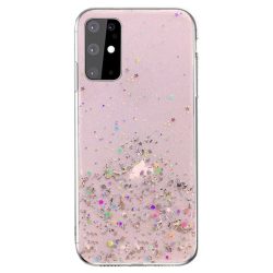   Sequins Glue Glitter Case Samsung Galaxy S20 Ultra hátlap, tok, rózsaszín
