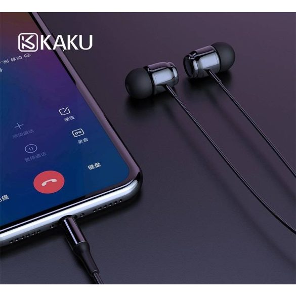 Kaku Youyan KSC- 381 vezetékes headset, fülhallgató, 3.5mm jack, fekete