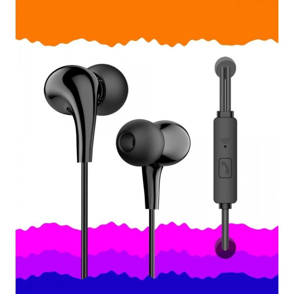 Kaku Feile KSC-403 vezetékes headset, fülhallgató, 3.5mm jack, fekete