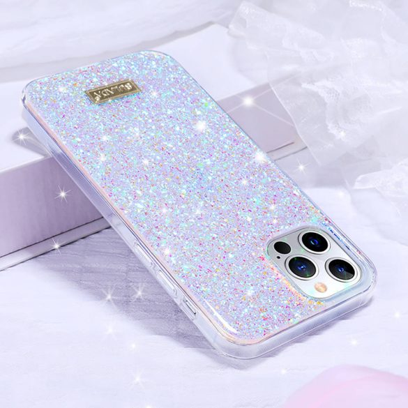 Sulada iPhone 13 Pro Luminous Glitter hátlap, tok, rózsaszín