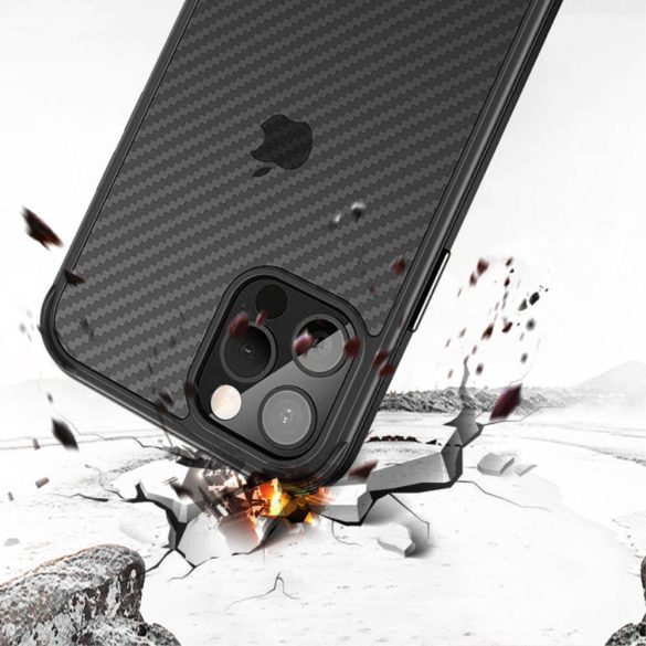 Sulada iPhone 13 Pro Carbon Fiber hátlap, tok, fekete