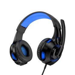   Kaku KSC-586 Led RGB Gaming vezetékes fejhallgató mikrofonnal, 2X 3.5mm jack+ USB vezetékes fejhallgató, fekete-kék