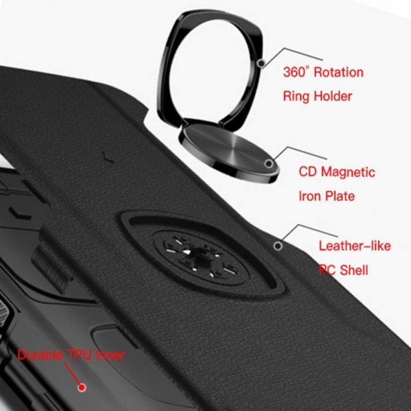 Armor Ring Xiaomi Redmi 8A ütésálló hátlap, tok, fekete