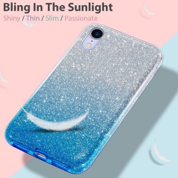 Glitter Case Xiaomi Mi Note 10 hátlap, tok, ezüst-kék