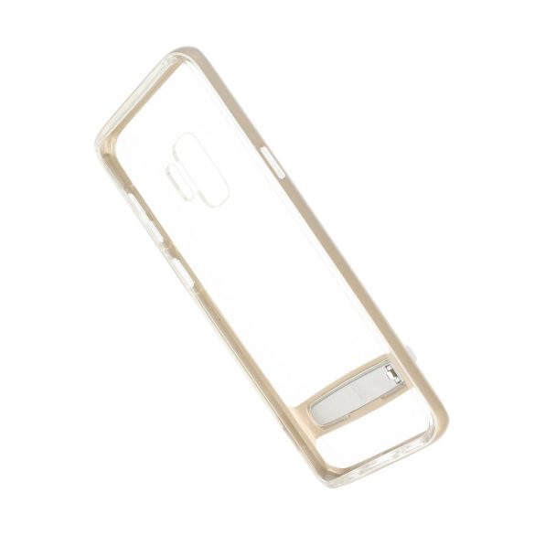 Jelly Case Dream Bumper Samsung Galaxy S9 Plus hátlap, tok kitámasztóval, átlátszó-arany