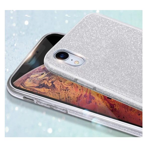 Glitter Case Samsung Galaxy A10 hátlap, tok, ezüst