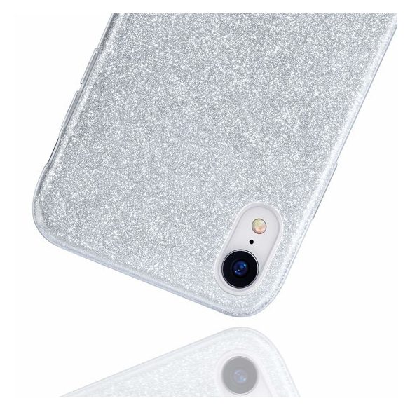 Glitter Case Samsung Galaxy A10 hátlap, tok, ezüst