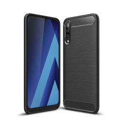   Back Case Carbon Flexi Samsung Galaxy A80 hátlap, tok, fekete