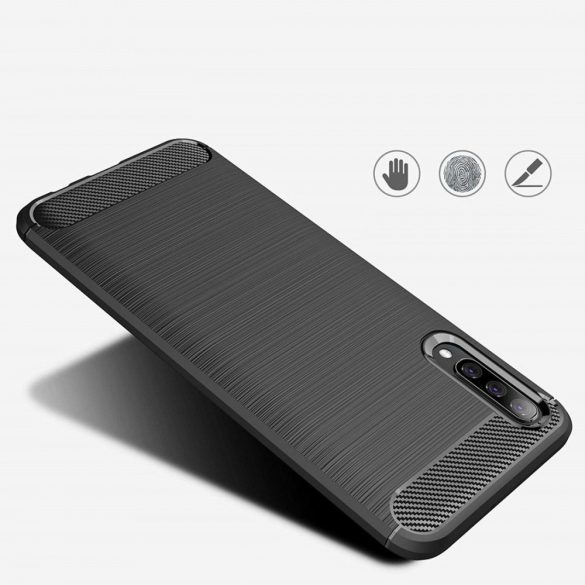 Back Case Carbon Flexi Samsung Galaxy A80 hátlap, tok, fekete