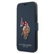 US Polo USFLBKP12MPUGFLNV iPhone 12/12 Pro 6,1" oldalra nyíló tok Polo Embroidery Collection, sötétkék