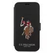 US Polo USFLBKP12SPUGFLBK iPhone 12 mini 5,4" oldalra nyíló tok Polo Embroidery Collection, fekete