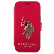 US Polo USFLBKP12SPUGFLRE iPhone 12 mini 5,4" oldalra nyíló tok Polo Embroidery Collection, piros