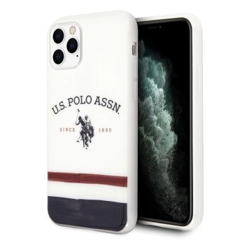   US Polo hátlap, tok USHCN65PCSTRB iPhone 11 Pro Max Tricolor Pattern Collection, fehér