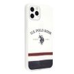 US Polo hátlap, tok USHCN65PCSTRB iPhone 11 Pro Max Tricolor Pattern Collection, fehér