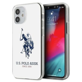   US Polo hátlap, tok USHCP12STPUHRWH iPhone 12 mini 5,4" Shiny Big Logo, fehér