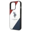 US Polo hátlap, tok USHCP14LPSO3 iPhone 14 Pro 6.1" Tricolor Embossed, fehér