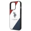 US Polo hátlap, tok USHCP14XPSO3 iPhone 14 Pro Max 6.7" Tricolor Embossed, fehér