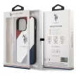 US Polo hátlap, tok USHCP14XPSO3 iPhone 14 Pro Max 6.7" Tricolor Embossed, fehér