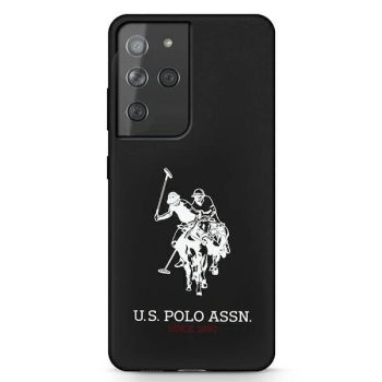   US Polo hátlap, tok USHCS21LSLHRBK Samsung Galaxy S21 Ultra G998 Silicone Logo, fekete