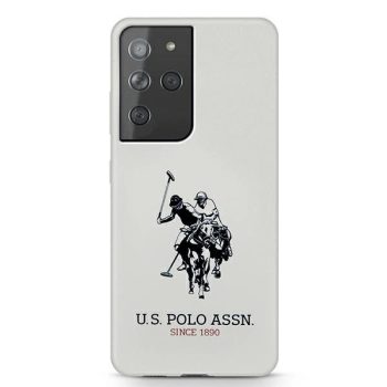   US Polo hátlap, tok USHCS21LSLHRWH Samsung Galaxy S21 Ultra G998 Silicone Logo, fehér