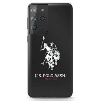   US Polo hátlap, tok USHCS21LTPUHRBK Samsung Galaxy S21 Ultra G998 Shiny Big Logo, fekete