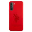 US Polo hátlap, tok USHCS21MSLHRTRE Samsung Galaxy S21+ G996 Silicone On Tone, piros