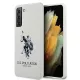 US Polo hátlap, tok USHCS21MSLHRWH Samsung Galaxy S21+ G996 Silicone Logo, fehér