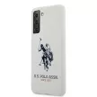 US Polo hátlap, tok USHCS21MSLHRWH Samsung Galaxy S21+ G996 Silicone Logo, fehér