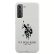 US Polo hátlap, tok USHCS21MSLHRWH Samsung Galaxy S21+ G996 Silicone Logo, fehér