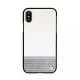 Uunique iPhone X/XS 50:50 White & Silver Perforation Hard shell hátlap, tok, fehér-ezüst