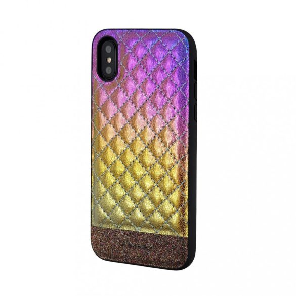 Uunique iPhone X/XS Dip Dye Metallic Hard Shell hátlap, tok, szivárvány, színes