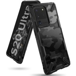   Ringke Fusion X Samsung Galaxy S20 Ultra hátlap, tok, mintás, fekete