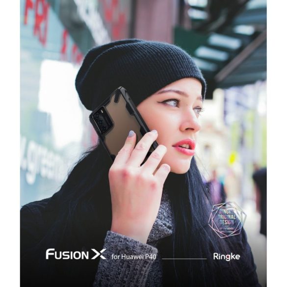 Ringke Fusion X Huawei P40 hátlap, tok, mintás, fekete