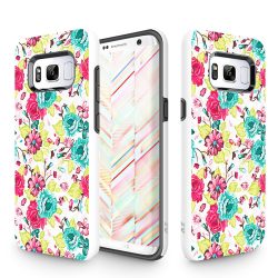   Zizo Sleek Hybrid Design Samsung Galaxy S8 hátlap, tok, virágmintás, színes