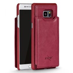   Zizo Premium Samsung Galaxy S8 bőr hátlap, tok, kihajtható irattartóval, bordó