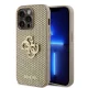 Guess PU Perforated 4G Glitter Metal Logo tok iPhone 14 Pro Max, arany