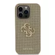 Guess PU Perforated 4G Glitter Metal Logo tok iPhone 14 Pro Max, arany