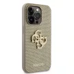 Guess PU Perforated 4G Glitter Metal Logo tok iPhone 14 Pro Max, arany