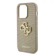 Guess PU Perforated 4G Glitter Metal Logo tok iPhone 14 Pro Max, arany